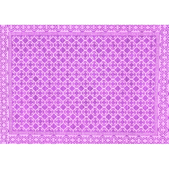 Ahgly Company Indoor Rectangle Oriental Purple Modern Area Rugs, 7' x 9'