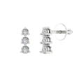 thumbnail image 2 of 0.52Ct Brilliant Round Cut Studs Crystal 14K White Solid Gold Everyday Dainty Earrings Screw Back, 2 of 7