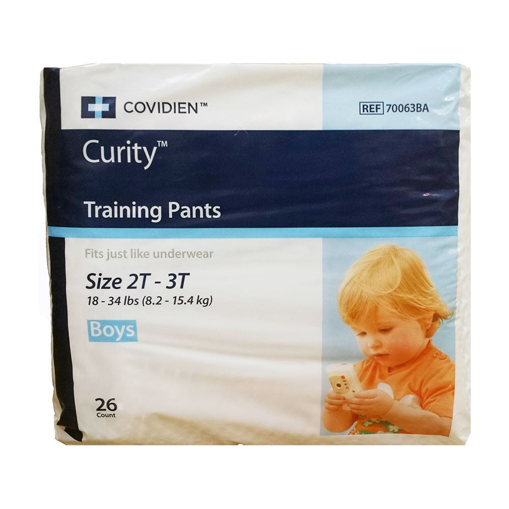 Curity Toddler PullOn Training Pants for Boys, Size Medium (Under 34