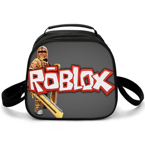 Roblox bolsa de almuerzo para estudiantes de escuela primaria, bolsa de Picnic, bolsa de hielo redonda, bolsa de aislamiento portátil de dibujos animados Roblox