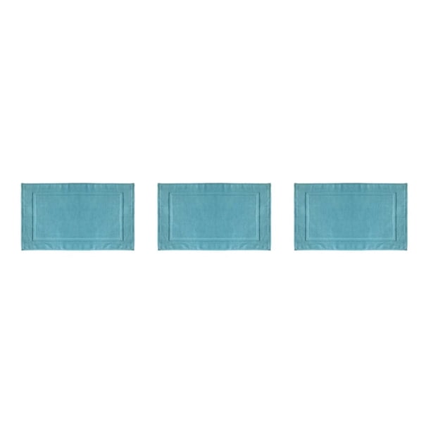 Yuarrent Alfombrilla de algodón blanco y cómoda para el suelo de la ducha y el hilo de algodón importado es azul lago Fleeciness Type1 NO1