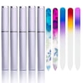 thumbnail image 1 of Paquete de 5 limas de uñas de vidrio con estuche Limas de uñas de cristal Lima de uñas de vidrio de doble cara Juego de manicura de colores mezclados para un cuidado suave de las uñas para mujeres, 1 of 1