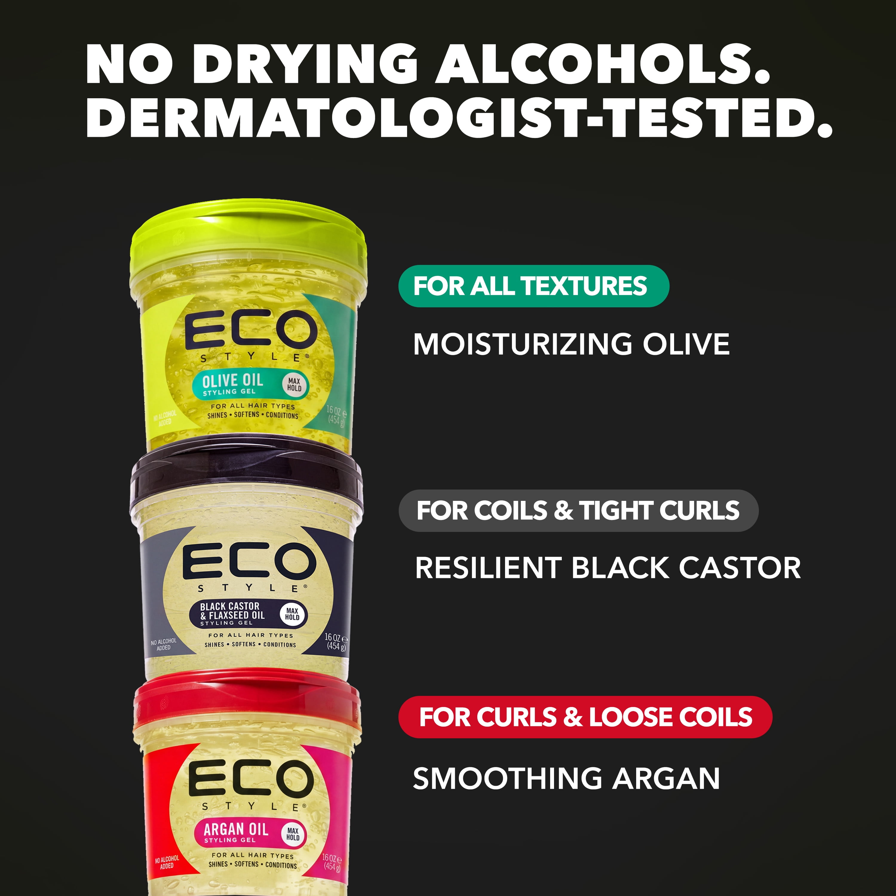 E-STYLE Eco Styler Black Castor and Flaxseed Oil Hair Styling Gel