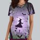 thumbnail image 1 of Puntoco Top de lactancia informal con cuello en V, manga corta y estampado de Halloween para mujer, 1 of 5