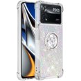 thumbnail image 6 of Glitter Case for Xiaomi Poco X4 Pro 5G, Bling Sparkle Floating Liquid Soft TPU Cushion Fashion Girly Women Girls Clear with Ring Holder Phone Cover for Xiaomi Poco X4 Pro 5G  Colorful, 6 of 12