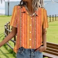 thumbnail image 6 of Karight Womens Leaf Print Short Sleeve Button Down Shirt - Collared Casual Blouse with Lightweight Fabric for Summer Daily Wear & Vacation Outfits, 6 of 7