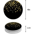 thumbnail image 1 of FMSHPON Golden Wave Point Black Set of 8 Round Coaster for Drinks, Absorbent Ceramic Stone Coasters Cup Mat with Cork Base for Home Kitchen Room Coffee Table Bar Decor, 1 of 6