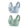 thumbnail image 3 of ATENAR Wireless Bras for Women,Womens Bras,Stretch Fabric,Breathable,Solid,Nylon,Spandex,Green,XL(US:10), 3 of 3
