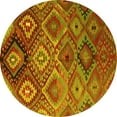 thumbnail image 1 of Ahgly Company Indoor Round Southwestern Yellow Country Area Rugs, 7' Round, 1 of 4