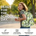 thumbnail image 4 of Jeiento Flowers 17 Inch Backpack Set 4-Piece Lunch Bag Pencil Case Water Bottle Holder Lightweight Large Capacity School Bookbag for Kids Boys Girls Students, Green, 4 of 7