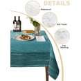 thumbnail image 2 of Teal Ombre Table Cloth, Farmhouse Vintage Wooden Striped Waterproof Tablecloth for Square Tables, Reusable Washable Fabric Table Cover for Restaurant Kitchen Dining Tables 60"x60", 2 of 6