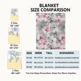 thumbnail image 3 of Pink Floral Blanket,Grey White Peony Flower Blossom Romantic Rustic Throw Blankets,Gifts for Women Girls, Lightweight Soft Fleece,for Sofa Couch Bed Room Travel,Modern Fashion Decor,60x80in, 3 of 6