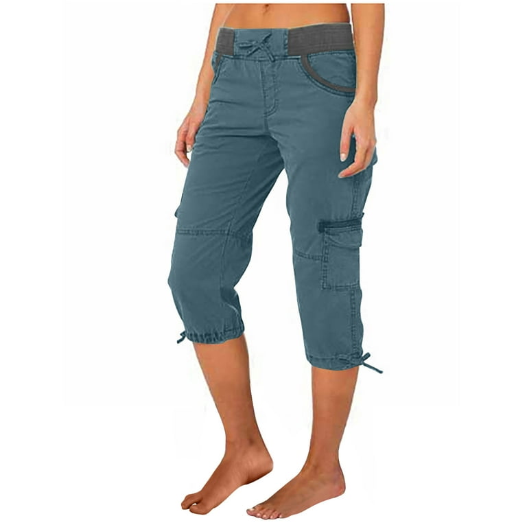 Hiking Cargo Pants Women 2023,Womens Cargo Capris Hiking Pants Lightweight  Quick Dry Outdoor Athletic Capri Summer Casual Bermuda Shorts with Pockets