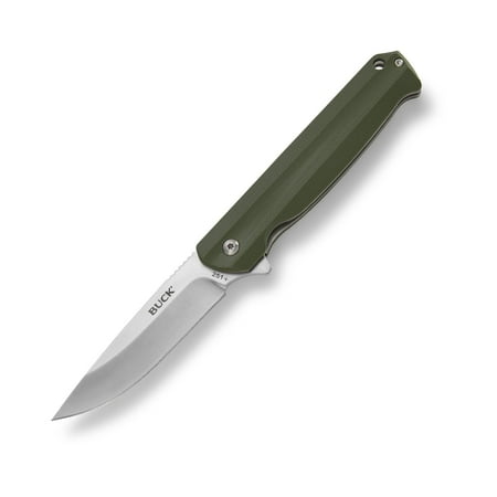 Buck Knives 251 Langford Folding Ball Bearing Flipper Liner Lock Pocket Knife with Removable Clip (Green)