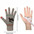 thumbnail image 2 of Gloves 2 Pairs Winter Screen Gloves Deer Cozy Warm Knitted Christmas Stocking Stuffers For Women Men, 2 of 3