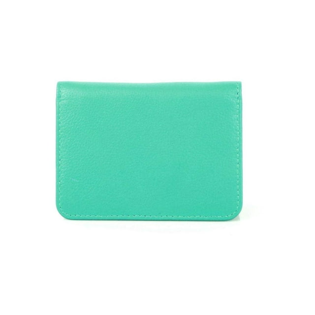Cartera Karla Hanson de piel con bloqueo RFID, color aguamarina, 10 x 7 x 2 cm