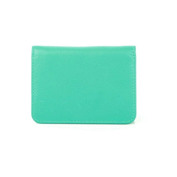 Cartera Karla Hanson de piel con bloqueo RFID, color aguamarina, 10 x 7 x 2 cm