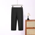 thumbnail image 6 of Womens Pajama Pants Dqueduo Women's Fashion Regular Waist Comfy Casual Exercise Pajama Pants Capri Length Rayon Spandex Black XXXXXL, 6 of 7