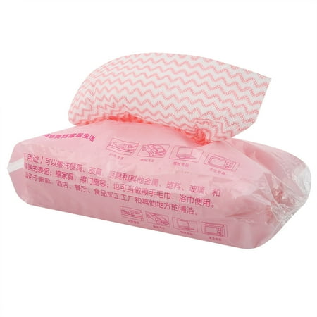 

80pcs Disposable Non stick Oil Non woven Fabric Duster Dish Cloth Hand Towel Kitchen (Pink)