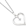 thumbnail image 5 of JewelStop Sterling Silver Diamond 0.04ct Heart Love Valentine Charm Pendant Necklace 18", 5 of 7