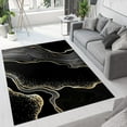 thumbnail image 2 of Abstract Black Gold Marble Line Area Rug, Texture Floor Carpet, Indoor Non-Slip Rug for Room Sofa Living Room Mat Bedroom Home Decor Mats 5ftx8ft, 2 of 6