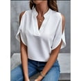thumbnail image 3 of Women's V-neck Temperament Fashion Strapless Sleeve Top, 3 of 4