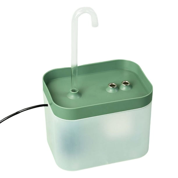 Fuente de agua para gatos y perros de 51 oz, dispensador automático de agua para mascotas. Verde