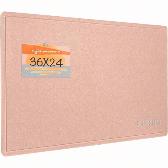 Bulletin Board 36 x 24 Inches Felt Pin Board Decorative Cork Alternative for Wall 3' x 2' Foldable Picture SelfAdhesive Vision Prayer Board With 20 Pushpins Mauvey Pink
