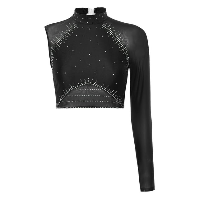 vastwit Costume de Danse pour Femmes Manches Longues Ballet Entraînement Gym Course Noir TG