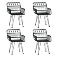 thumbnail image 2 of vidaXL 5 Piece Garden Dining Set Black Poly Rattan, 2 of 5