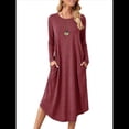 thumbnail image 1 of Pijama de Mujer con Cuello Redondo, Larga y Bolsillos Color Rubor XXL, 1 of 9