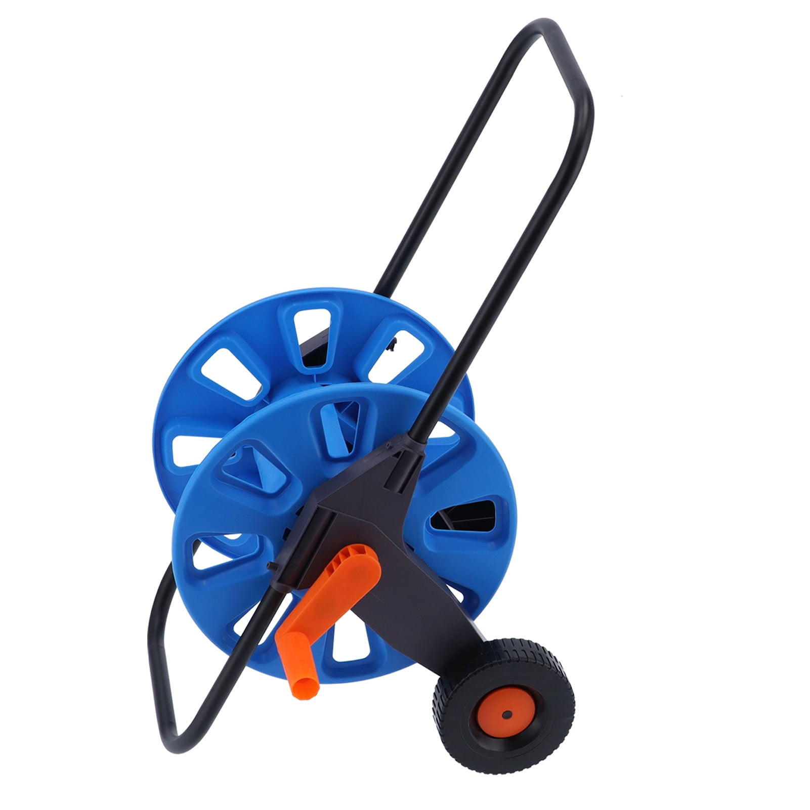 YAHHU Portable Garden Hose Reel Cart Heavy Duty Hand Push Water Pipe Storage Rack Organizer for G1/2 50m Tube 164ft / 50m Capacity for Lawn Yard Garden