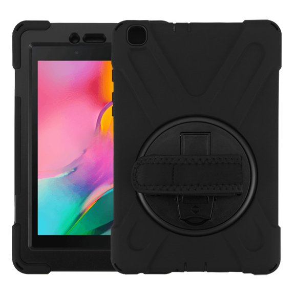 MYBAT Kickstand Rugged Cell Phone Case for Samsung T290 Galaxy Tab A 8.0 2019, Black, New, with Retail Packaging