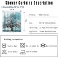 thumbnail image 4 of Turquoise Shower Curtain Tree Silhouette Waterproof Bathroom Fabric Shower Curtains Bathroom Decor with Hooks 72x72inch, 4 of 6