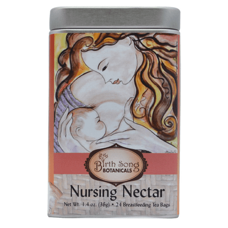 Nursing Nectar Organic Herbal Breastfeeding Tea Tin 24 ct. by Birth Song (Best Tea For Breastfeeding)