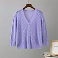 thumbnail image 3 of QUYUON Plus Size Long Cardigans for Women Sale Long Sleeve Long Sleeve Cardigans Open-Front Cardigan Sweater Pockets Cardigan Jacket Style Q-10218 Winter Knit Sweater Outerwear Coat Purple One Size, 3 of 3