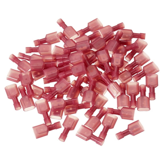 Uxcell 100PCS Male Spade Connector 22-16 AWG Nylon Quick Disconnect Red