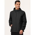 thumbnail image 2 of Sudadera con capucha para hombre Rompevientos Deportes Senderismo Ciclismo Cordón al aire libre Cremallera Anorak Chaquetas Prendas de abrigo Negro medio Unique Bargains Chaqueta, 2 of 6