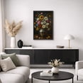 thumbnail image 5 of Framed Canvas Print Still Life Floral Wall Art Vintage Botanical Decorative for Living Room Bedroom - 24"x36" BLACK, 5 of 8