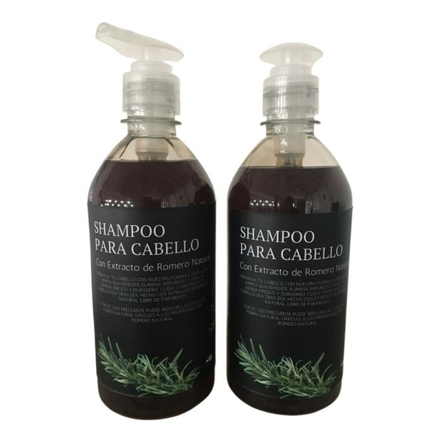 SHAMPOO CON EXTRACTO DE ROMERO NATURAL, 2 PIEZAS DE 500ML