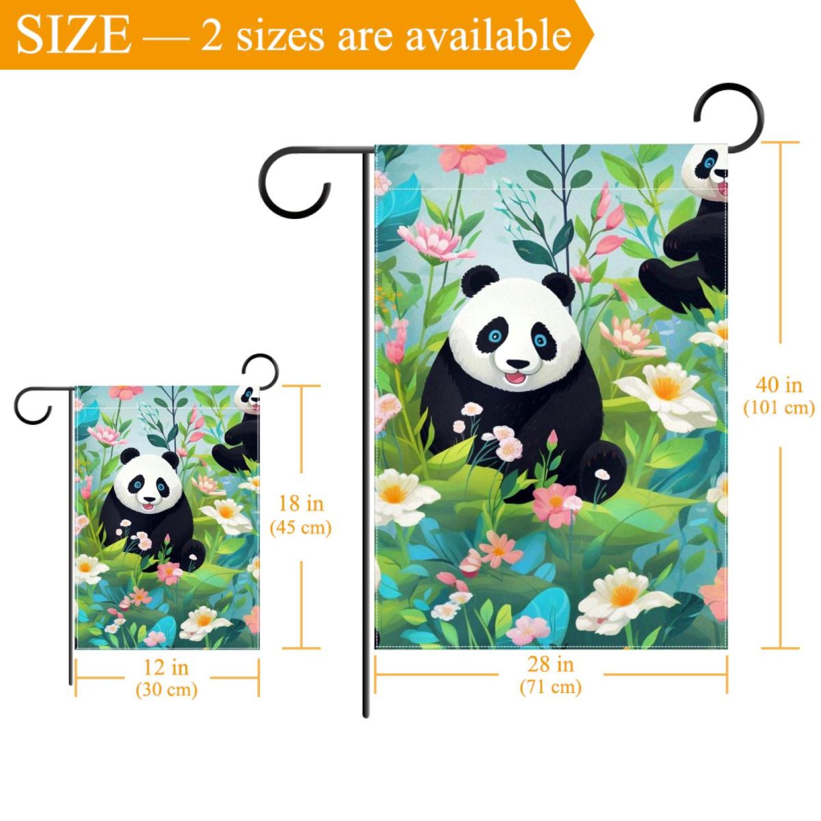 Spring Bamboo Panda Garden Flag 28x40 Double Sided for Outside, Fall ...