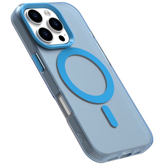 Magnetic Case for Apple iPhone 16 Pro Max, Compatible with Magsafe Ultra Slim Fit Rugged Hybrid Drop Protection Bumper Solid Color Case Cover for Apple iPhone 16 Pro Max, Blue