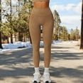 thumbnail image 2 of High-Waist Textured Seamless Leggings - Medium, Khaki, 2 of 6
