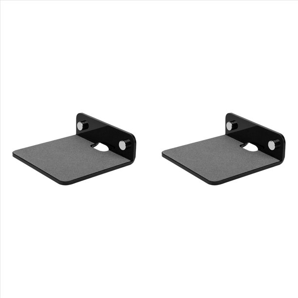 2X Soporte de Pared para Altavoz PortáTil Multifuncional, Estante de Pared para CáMara Web, TeléFonos MóViles, Enrutador, Altavoz, Negro