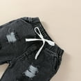 thumbnail image 6 of Mercatoo Kids Boy Fall Outfit Warm Round Neck Long Sleeve Striped Tops Ripped Jeans Set Toddler Boys Winter Clothes, 6 of 7