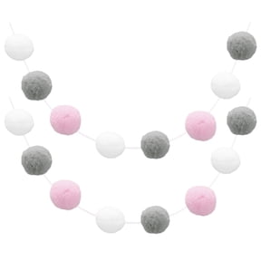 Uxcell 2-Pack Pom Pom Garland – 6.6 Ft Each, 30 Felt Balls Per Strand, Black & White