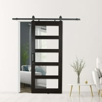 MONTANA 42"X84" FROSTED 5 LITE ROASTED COFFEE PVC BARN DOOR KIT