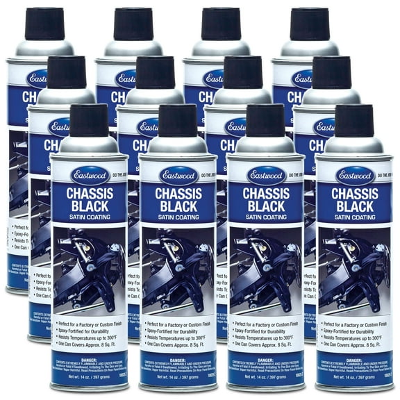 Eastwood Chassis Black Satin Frame Aerosol Spray Paint 14 oz  12 Pack