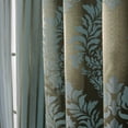 thumbnail image 2 of Quality Home Wide Width Damask Jacquard Curtain - Antique Bronze Grommet Top - Turquoise - 90"W x 84"L - (1 Panel), 2 of 4