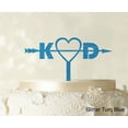thumbnail image 1 of Initial Custom Wedding Cake Topper Personalized Glitter Turq. Blue Cake Topper Color Option Available 6-8 Inches Wide, 1 of 1